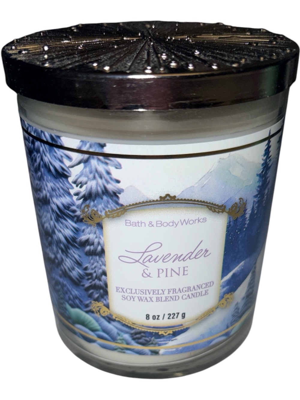 Bath & Body Works Lavender & Pine Candle 8 oz single wick NWT